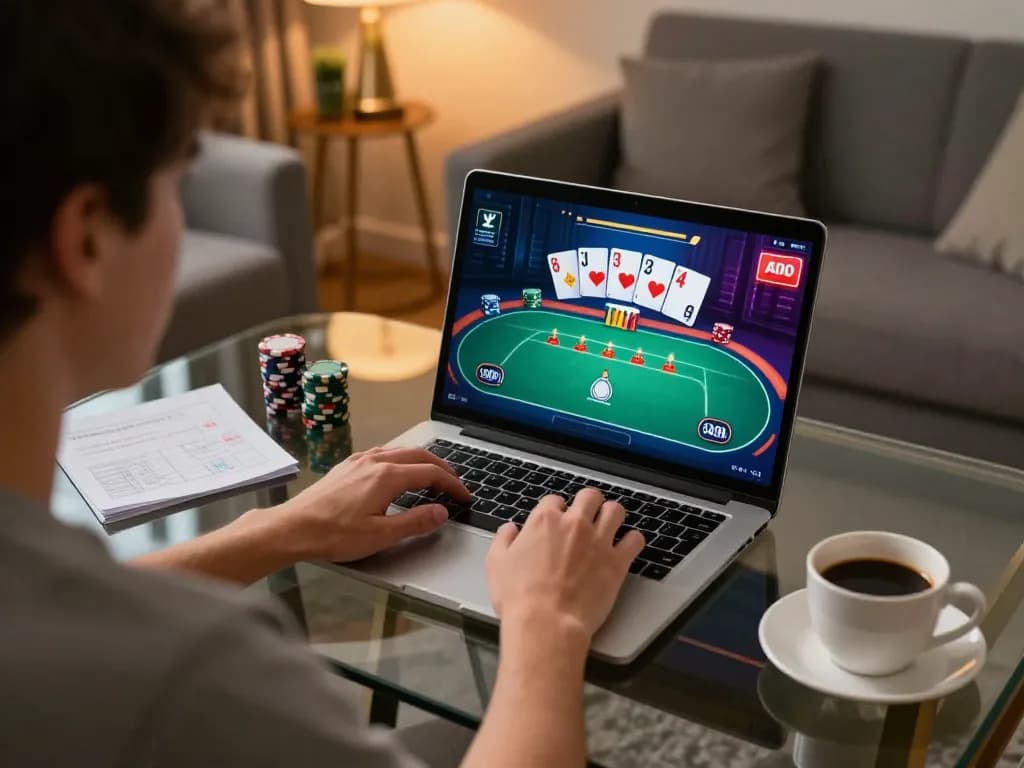 Player enjoying an immersive online poker session on 789 CLUB with engaging gameplay visible on screen.