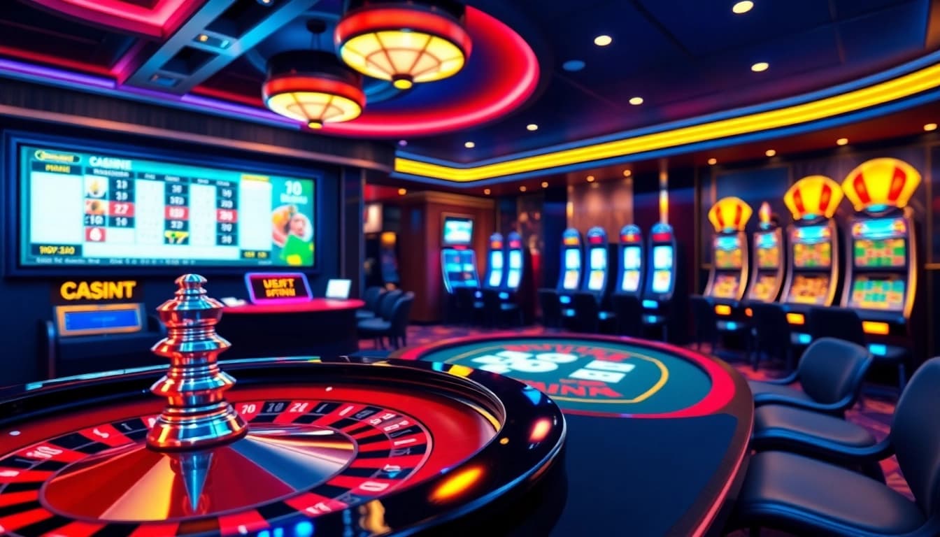 Experience the thrill of online gambling at l444.art with vibrant casinos, poker tables, and roulette action.