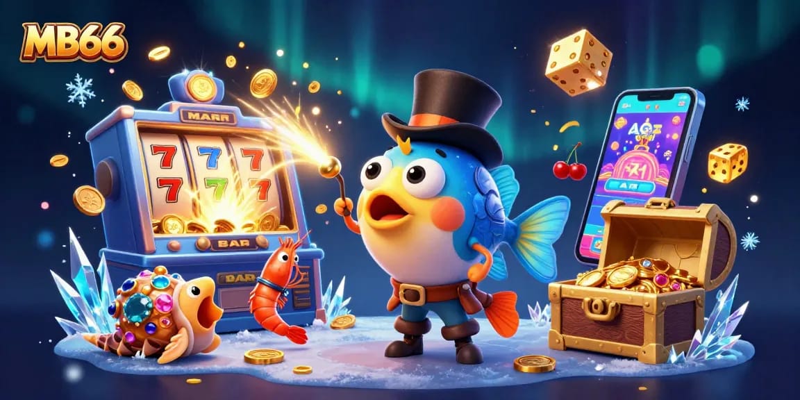 Experience the thrills of MB66 with an exciting 3D casino scene featuring vibrant characters and jackpot action.