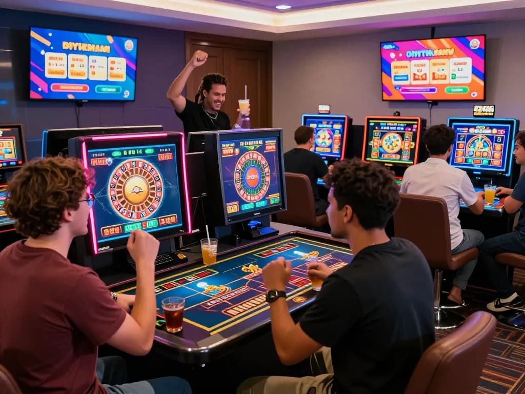 Players enjoying various casino games at 32win.com, showcasing an exciting online gambling experience.