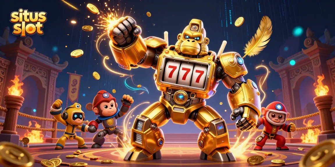 Experience the thrill of situs slot with a vibrant 3D mech and dynamic game elements.