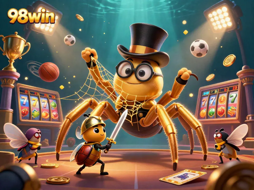 Experience thrilling wins at 98win with dynamic slot games featuring golden treasures and energetic visuals.