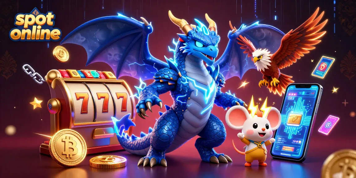 Experience thrilling slot online action with vibrant cartoon characters amidst crypto elements and dynamic visuals.