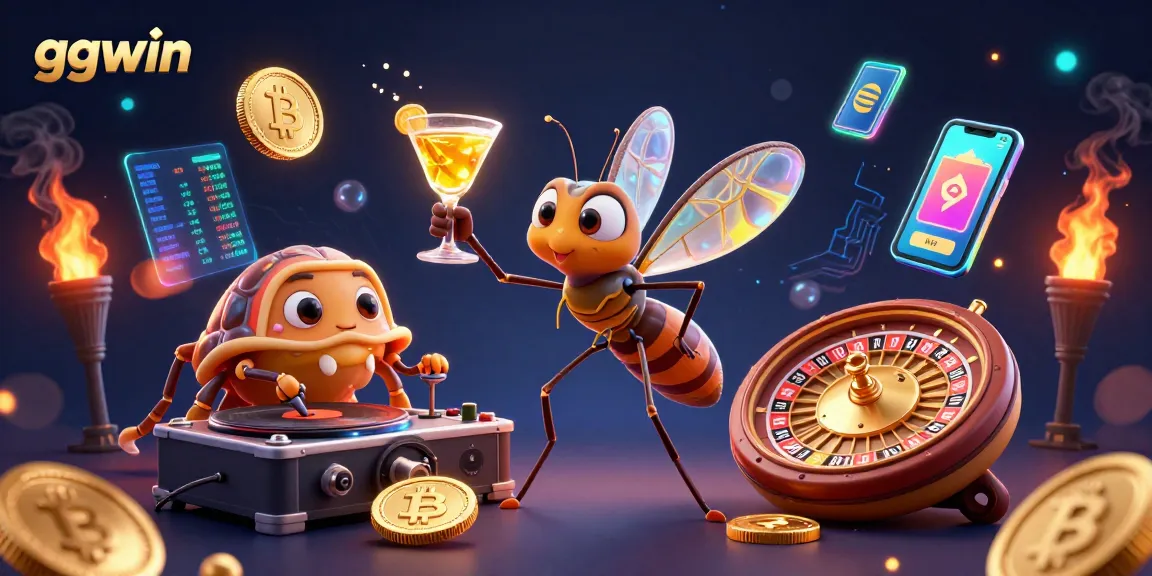 Experience thrilling gameplay at ggwin with a dazzling casino and crypto-themed scene.