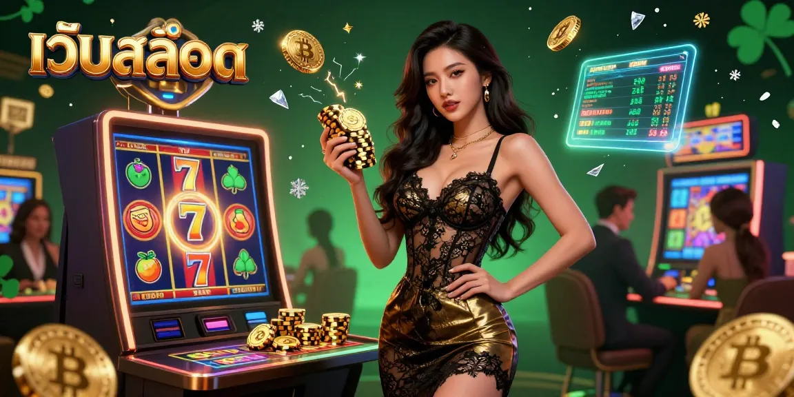 Experience thrilling เว็บสล็อต action with a confident player at a VIP slots machine amidst a luxurious high-stakes atmosphere.