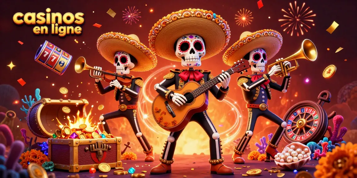 Experience game thrills at casinos en ligne with a vibrant mariachi band in a festive setting.