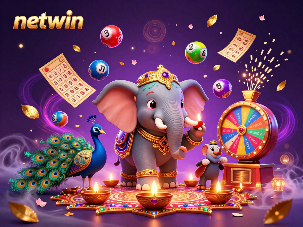 Spin and win with netwin’s vibrant, energized 3D casino scene showcasing colorful lottery dynamics.