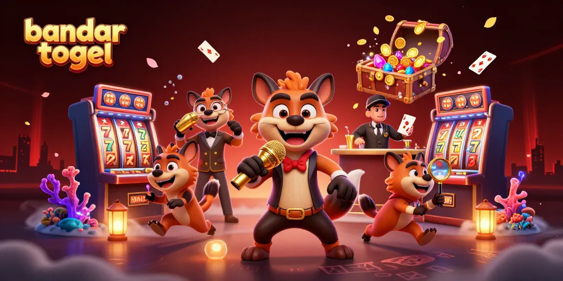 Experience the excitement of bandar togel with hyenas in a vibrant casino scene featuring stand-up comedy.