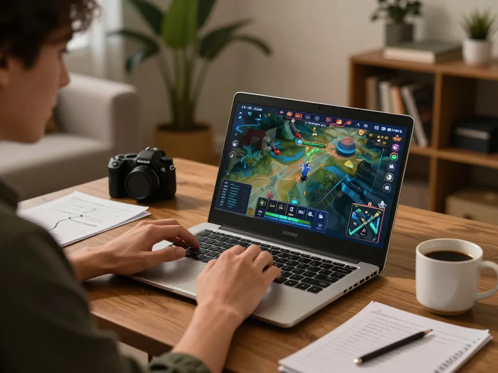 Person engaging with FAFA828 online gameplay, showcasing strategic betting and immersive experience at home.