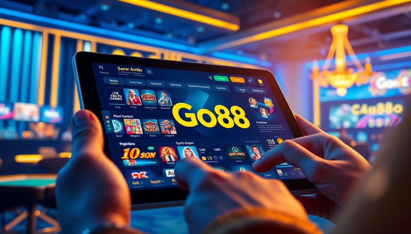 Engaging Go88 gaming interface showcasing vibrant casino games and sports betting.