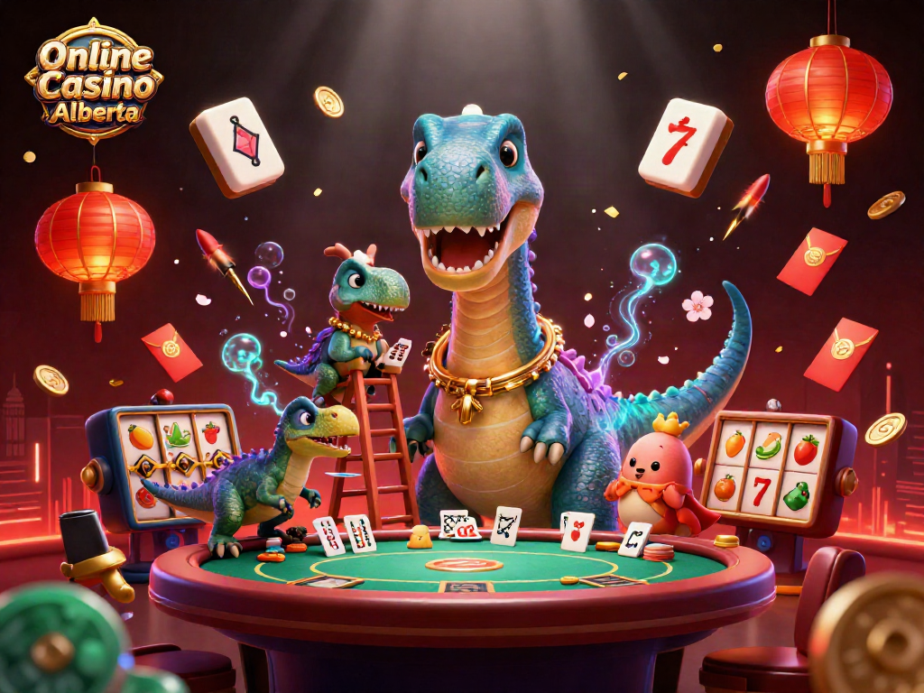 Experience thrilling action at Online Casino Alberta featuring dynamic casino elements and fictional characters.
