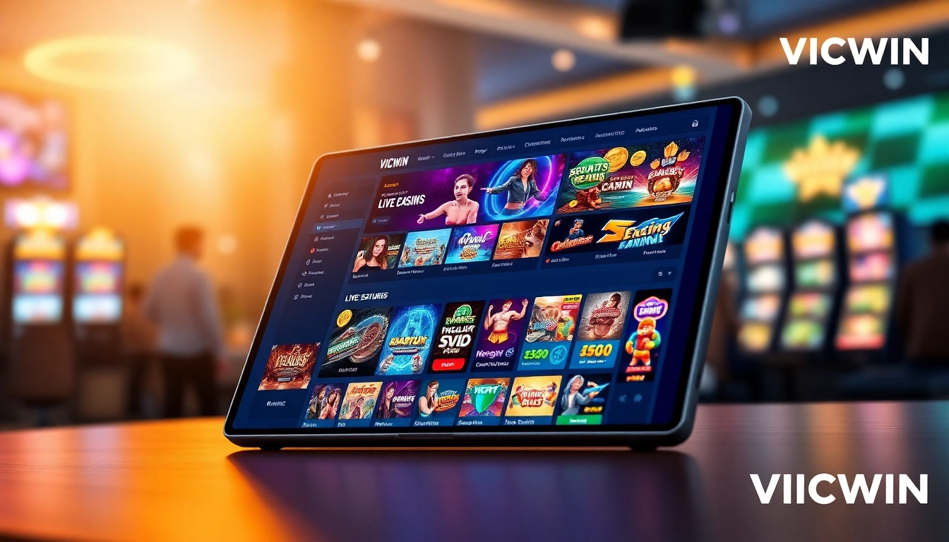 Experience the engaging VICWIN online gaming platform with vibrant graphics and secure interface.