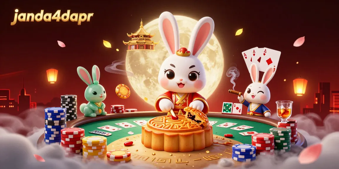 Menangkan hadiah menarik di janda4dapr dengan ilustrasi 3D menarik dari permainan poker dan suasana bulan.