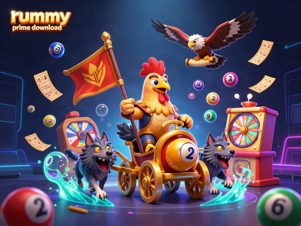 Experience rummy prime download gameplay with a vibrant 3D illustration featuring unique characters and engaging visuals.