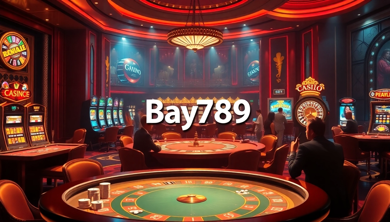 Experience the thrill of Bay789 as players engage in high-stakes poker at a luxurious casino table.