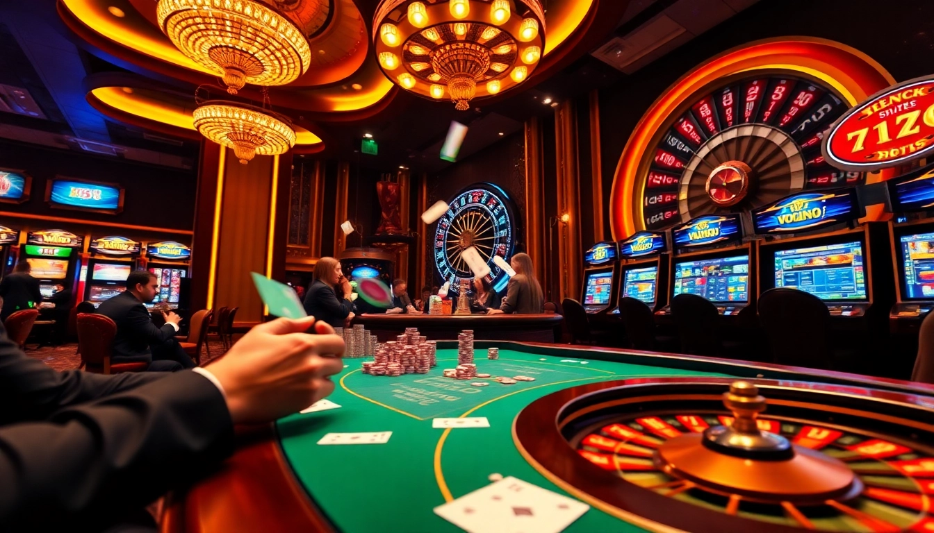 K88 players enjoying a high-stakes poker game in a luxurious casino atmosphere.