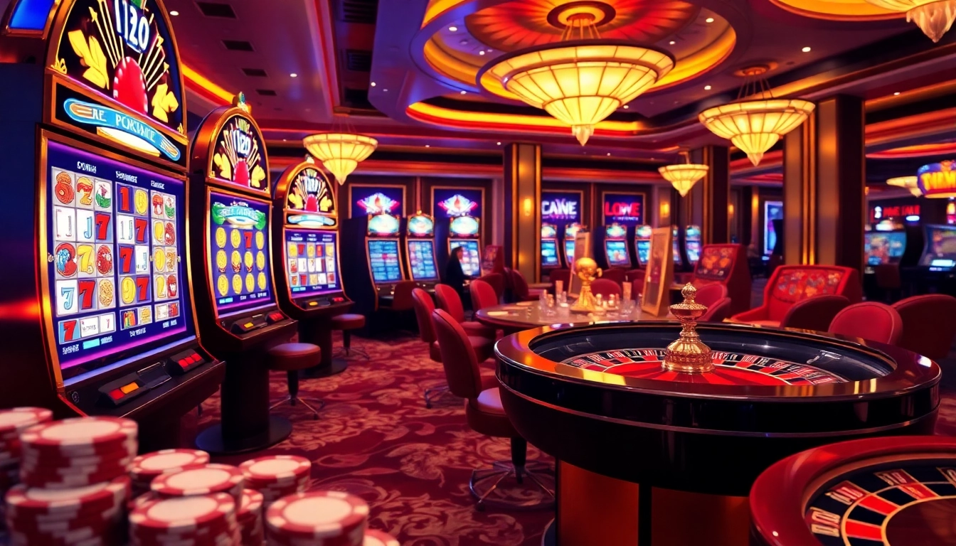 Players enjoying the excitement of Tool Hack Game Nổ Hũ at a vibrant casino.