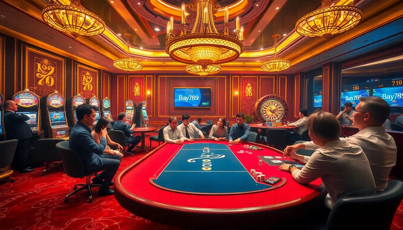 Experience the excitement of Bay789 with players engaged in thrilling casino games.