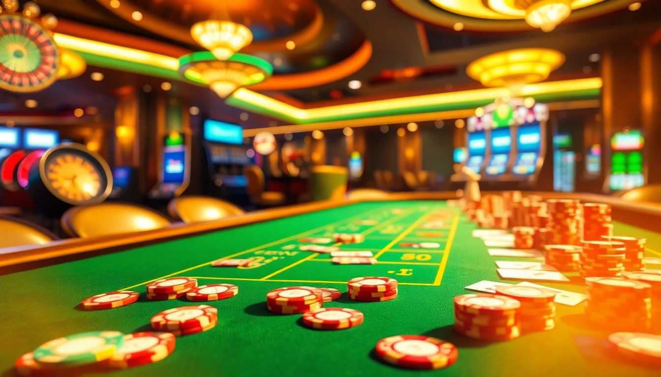 Experience thrilling gameplay at 58WIN with vibrant casino tables and exciting slot machines.