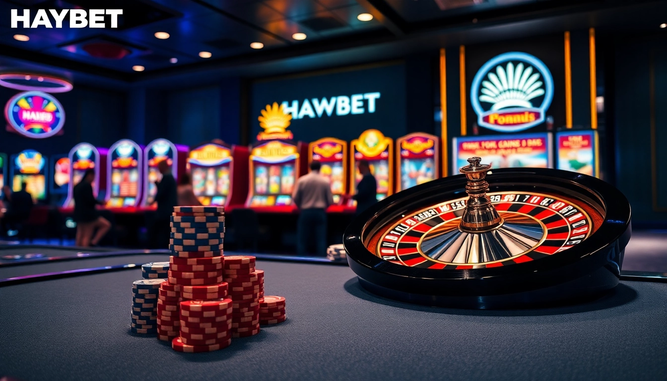Experience thrilling gameplay at HAYBET with vibrant casino tables and dynamic slot machines.