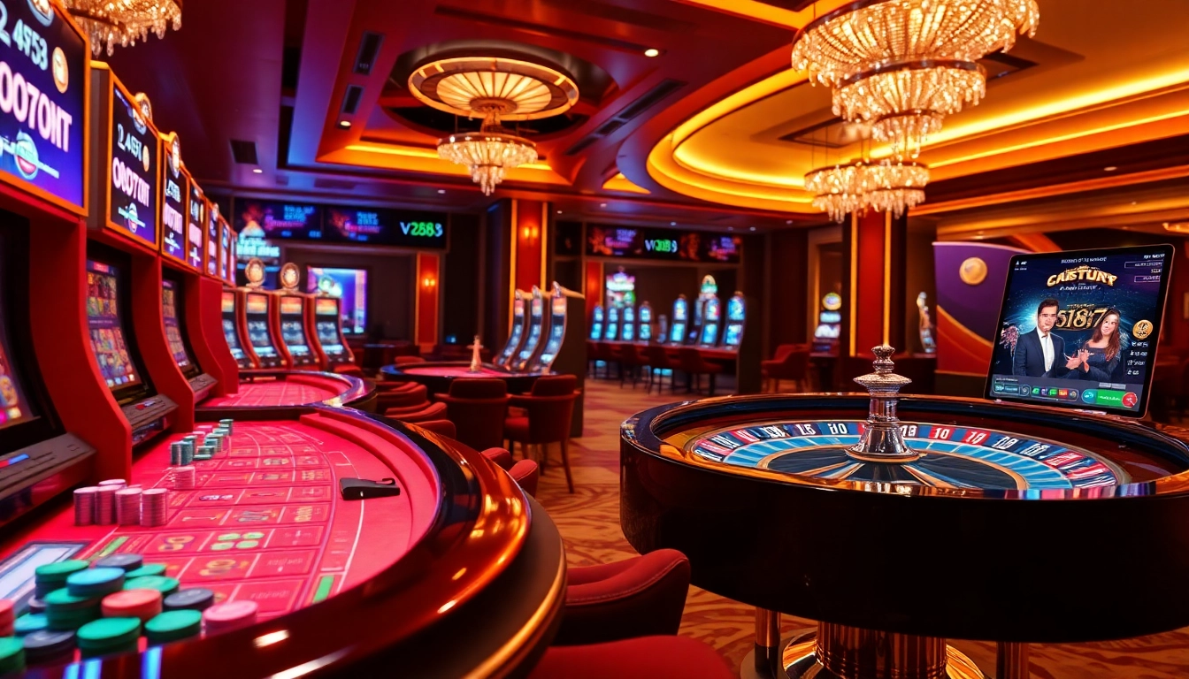 Experience the thrilling atmosphere at vn88 with vibrant casino tables and engaging games.