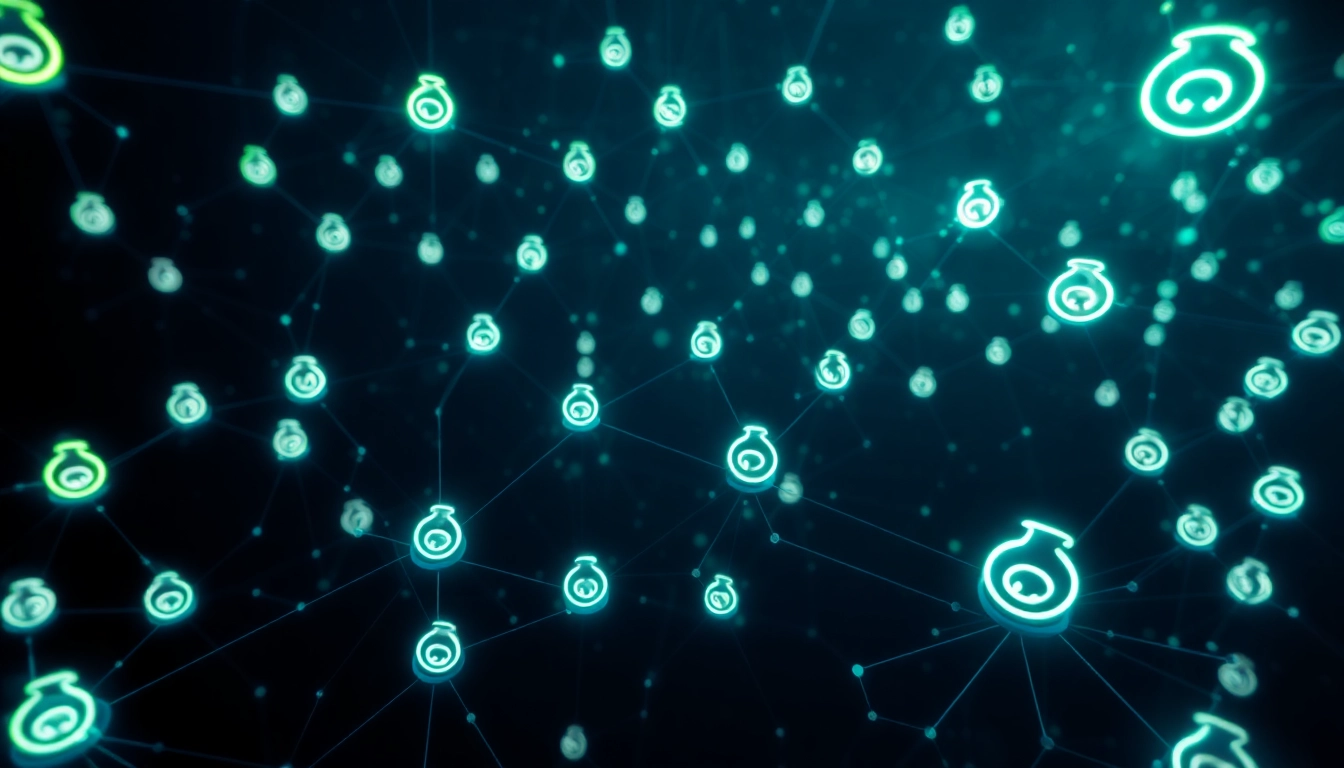 The hidden wiki directory showcasing .onion links in a mysterious dark web environment.