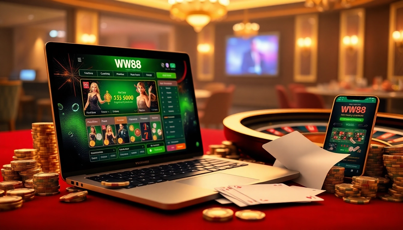 Experience winning moments on ww88 com with immersive casino gameplay featuring poker chips and cards.